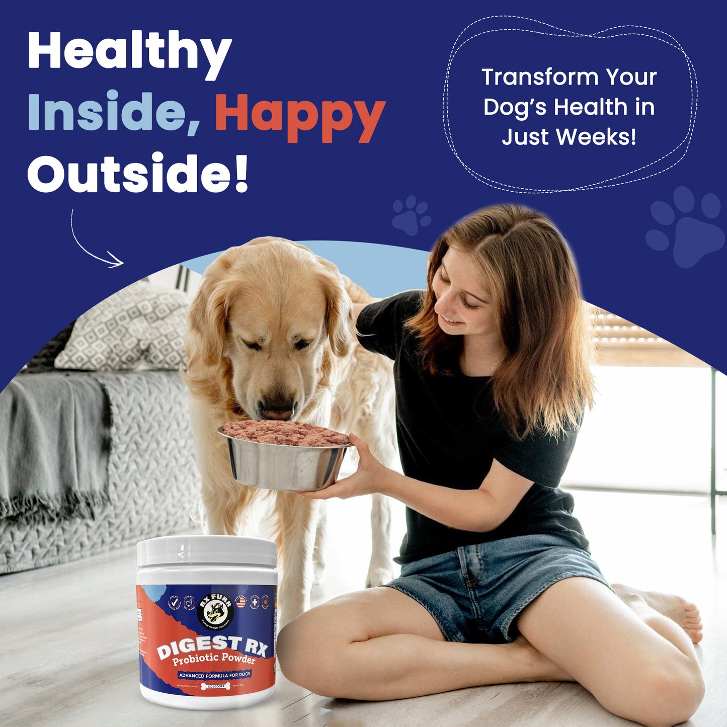 Rx-Furr Probiotics for Dogs– Gut & Immune Support
